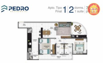 apartment em Rua Uirapuru, Tupi - Praia Grande - SP