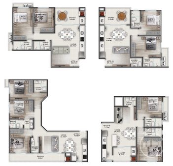 apartment em Rua Coqueiros, Tabuleiro - Camboriú - SC