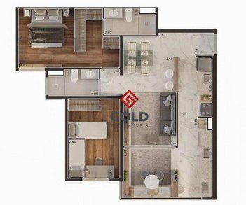 apartment em Avenida Dr. Washington Luiz, Rudge Ramos - São Bernardo do Campo - SP