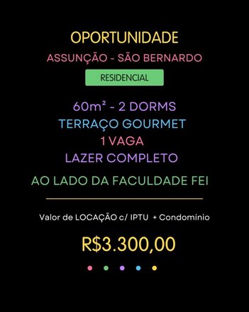apartment em Avenida Humberto de Alencar Castelo Branco, Assunção - São Bernardo do Campo - SP