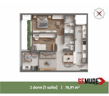 apartment em Estrada Haroldo Soares Glavan, Cacupé - Florianópolis - SC
