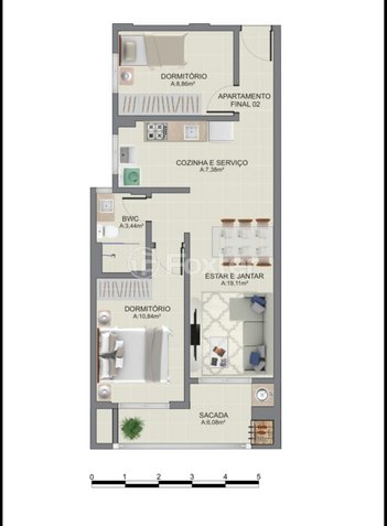 apartment em Rua Adelfo Pamato, Centro - Imbituba - SC