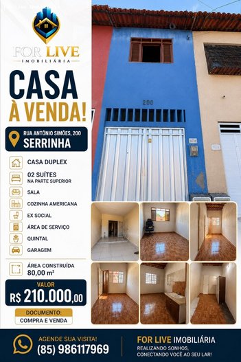 house em Rua Antônio Simões, Serrinha - Fortaleza - CE