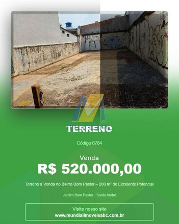 land_lot em Avenida Bom Pastor, Jardim Bom Pastor - Santo André - SP