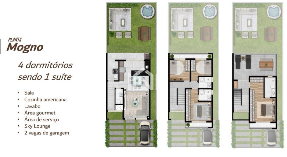 casa triplex condominio Madera