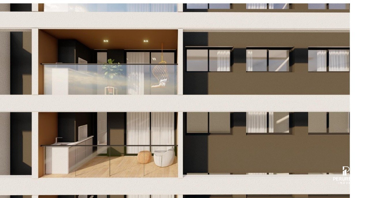 Projeto da sacada, amplas, com churrasqueira e pia.