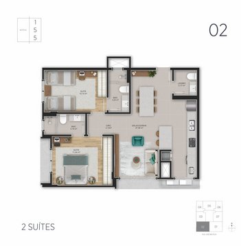 apartment em José Boiteux, Centro - Florianópolis - SC