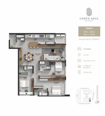 apartment em Marcilio Dias, Jardim Atlântico - Florianópolis - SC