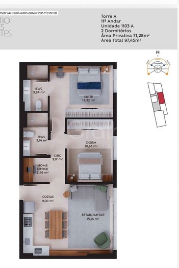 apartment em Rua da Pedra, Pedra Branca - Palhoça - SC