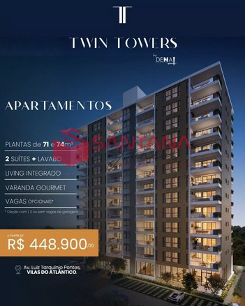apartment em Avenida Luiz Tarquínio Pontes, Pitangueiras - Lauro de Freitas - BA
