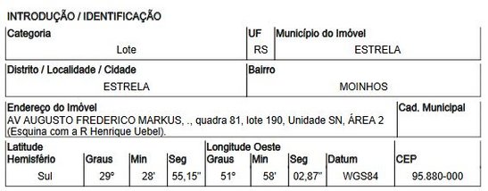 land_lot em Avenida Augusto Frederico Markus, Moinhos - Estrela - RS