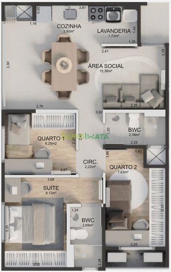 apartment em Rua dos Gerânios, Conjunto Habitacional Inocente Vila Nova Júnior - Maringá - PR