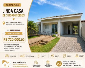 house em Rua Floresta, Vila Santo Antônio - Imbituba - SC
