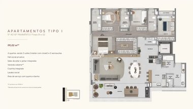 apartment em Rua Antônio Aleixo, Lourdes - Belo Horizonte - MG