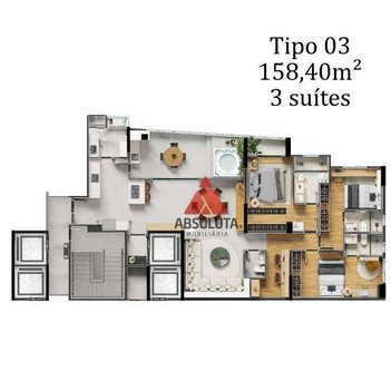 apartment em Rua Washington Luiz, Centro - Americana - SP