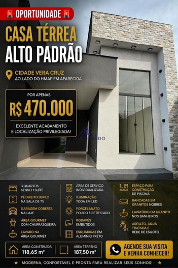 house em Avenida Frei Confalloni, Conjunto Vera Cruz - Goiânia - GO