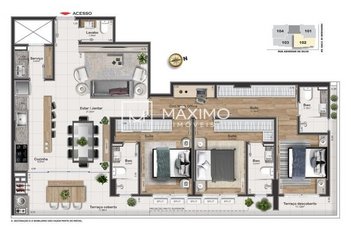 apartment em Rua Adhemar da Silva, Kobrasol - São José - SC