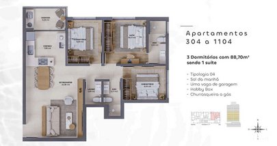 apartment em Rua Presidente Nereu Ramos, Centro - Florianópolis - SC