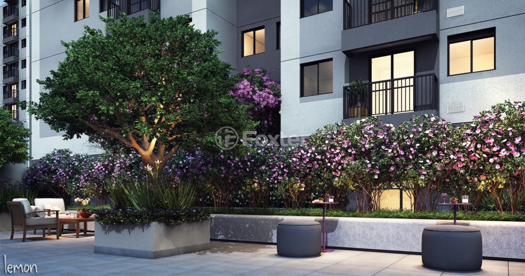 jardim-com-banco-e-vaso-de-planta