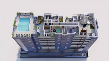 apartment em Rua Estados Unidos, Guilhermina - Praia Grande - SP