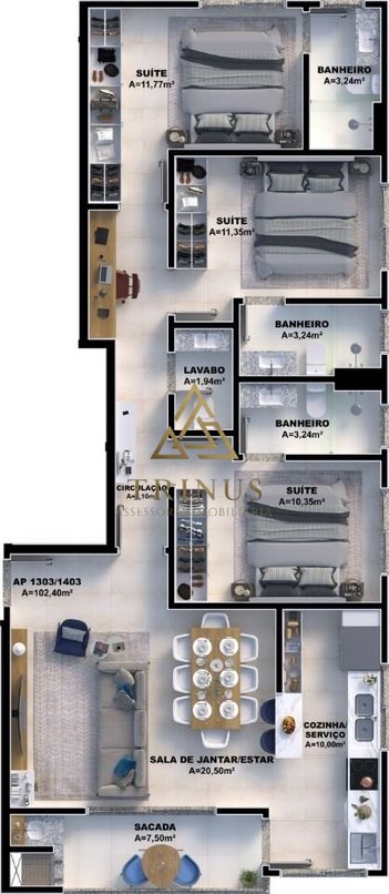 apartment em Rua do Bunganvília, Pedra Branca - Palhoça - SC