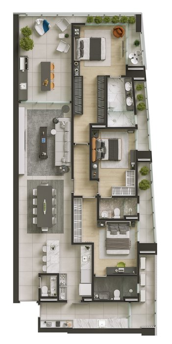 apartment em Rua Otto Boehm, América - Joinville - SC