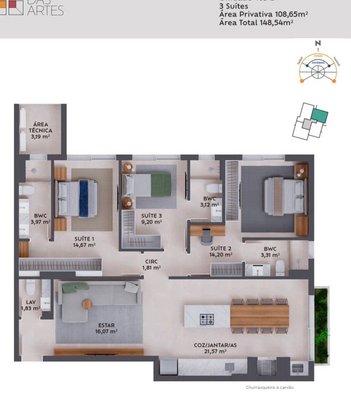 apartment em Rua da Praça, Pedra Branca - Palhoça - SC