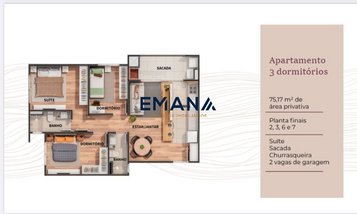 apartment em Rua Alexandre Vieira da Cunha, Três Vendas - Pelotas - RS