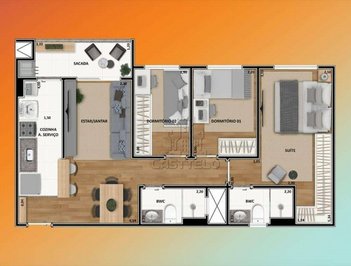 apartment em Rua Bélgica, Igapó - Londrina - PR
