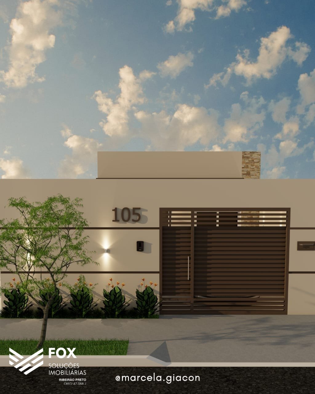 Projeção da faxada externa