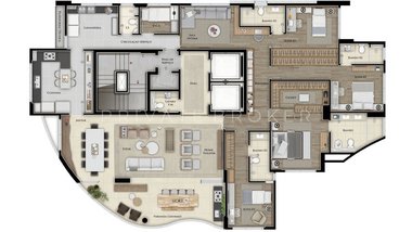apartment em Rua Zodíaco, Santa Lúcia - Belo Horizonte - MG