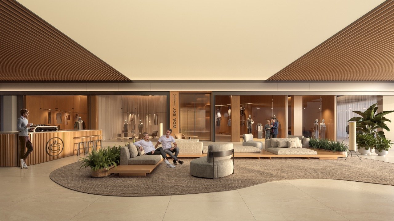 Acesso interno de pedestres pelo WOA Sky Mall