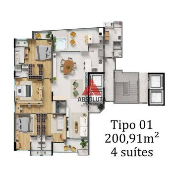 apartment em Rua Washington Luiz, Centro - Americana - SP