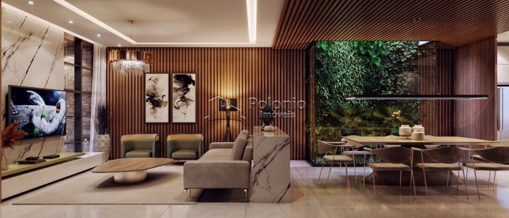 Sala de TV integrada com Jantar