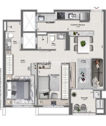 apartment em Rua Afonso Pena, Canto - Florianópolis - SC