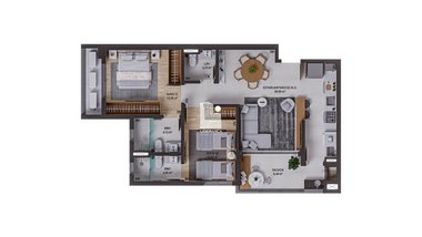apartment em Doutor Constâncio Krummel, Praia Comprida - São José - SC