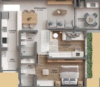 apartment em Estrada Haroldo Soares Glavan, Cacupé - Florianópolis - SC