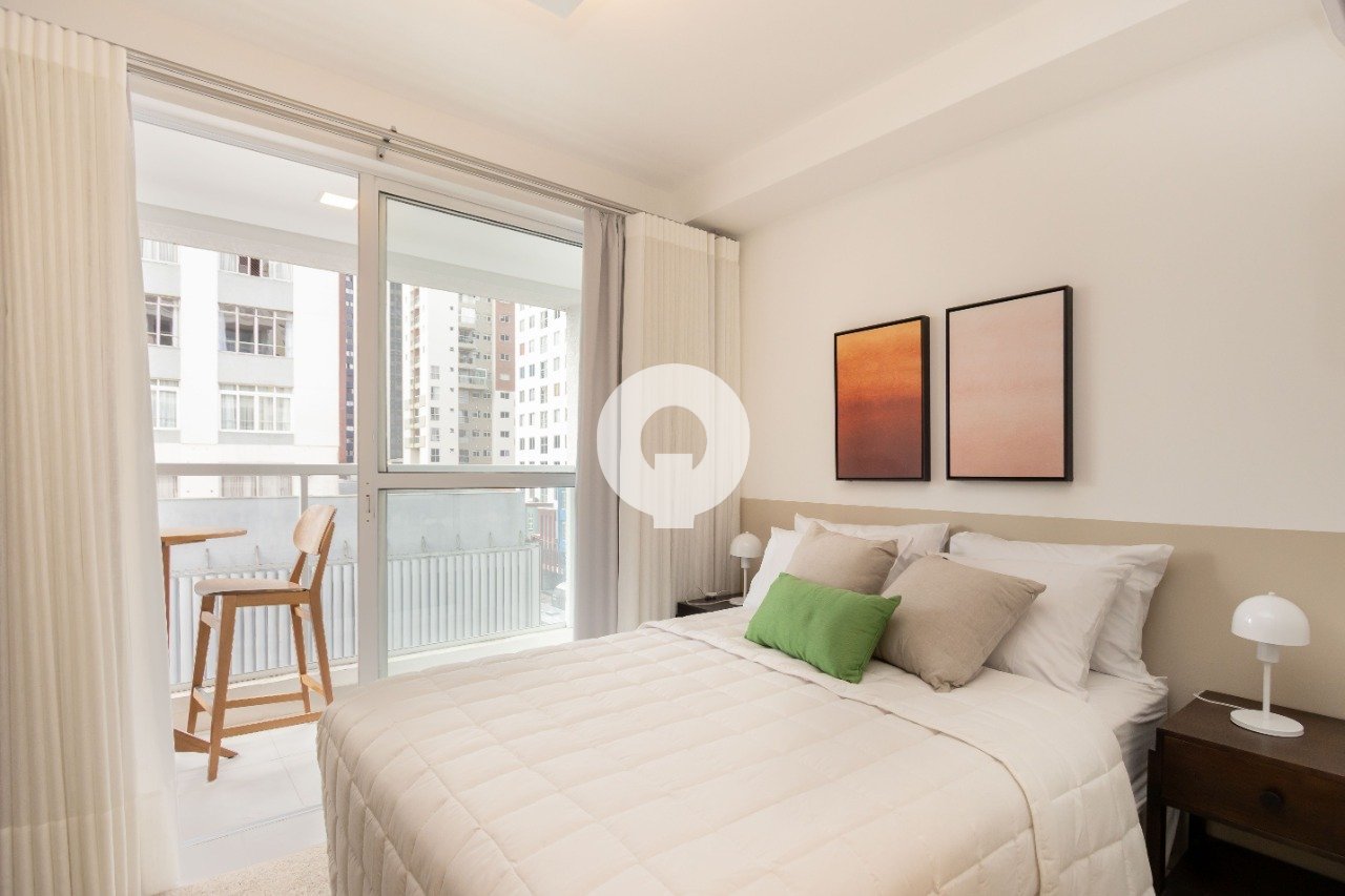 8 Studio quarto, banheiro sacada cozinha home office centro manhattan tower airbnb investidor lavand