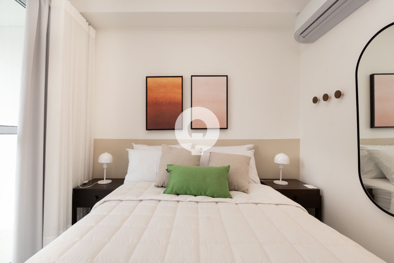 6 Studio quarto, banheiro sacada cozinha home office centro manhattan tower airbnb investidor lavand