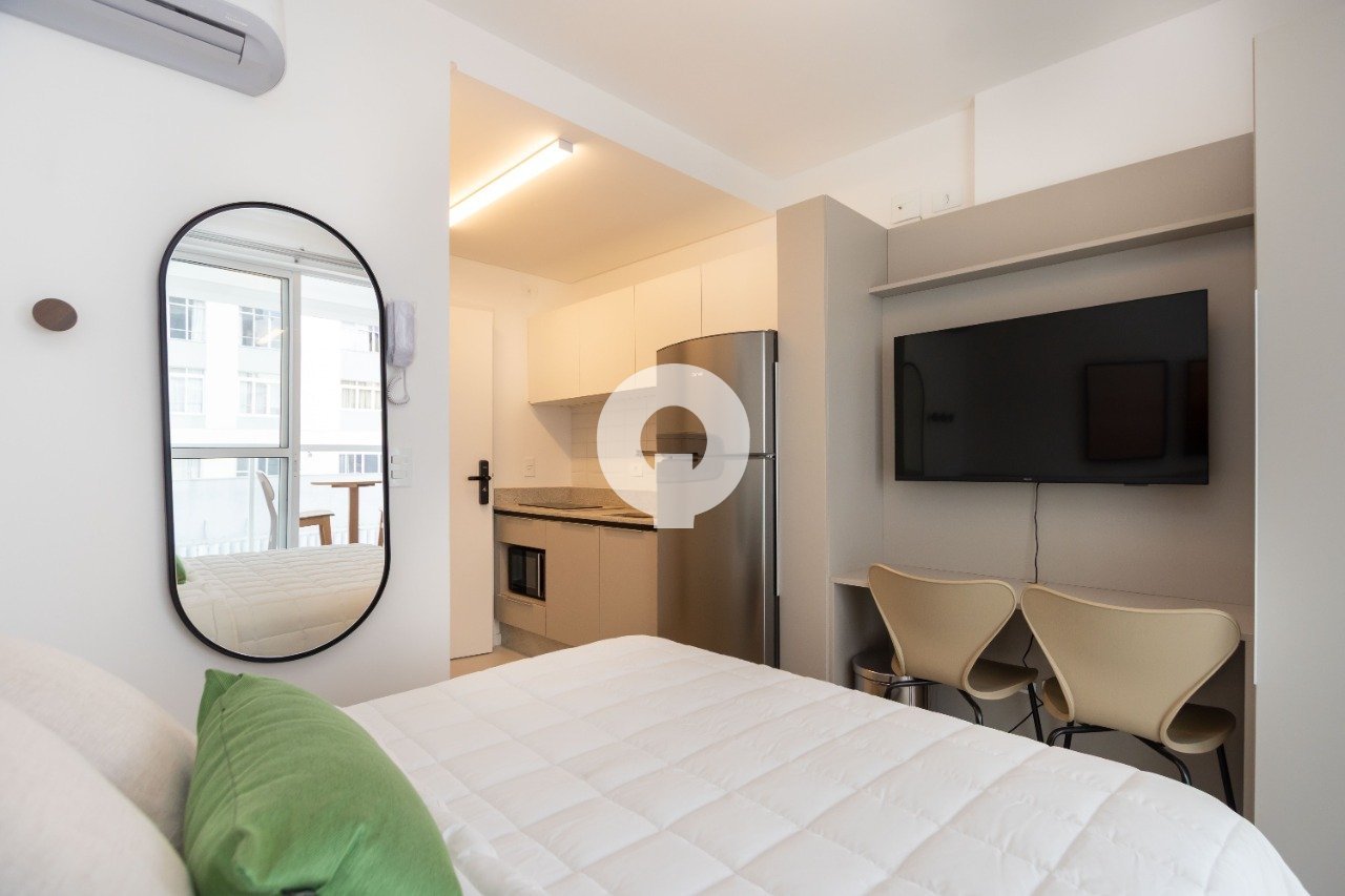8 Studio quarto, banheiro sacada cozinha home office centro manhattan tower airbnb investidor lavand