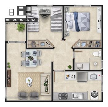 apartment em Alameda dos Agricultores, Cândida Ferreira - Contagem - MG