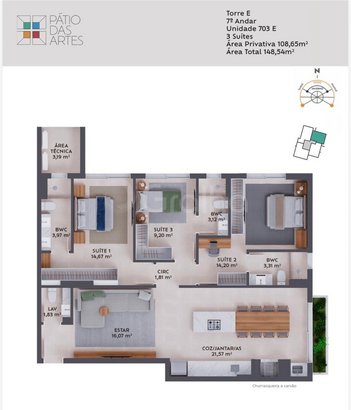 apartment em Rua da Praça, Pedra Branca - Palhoça - SC