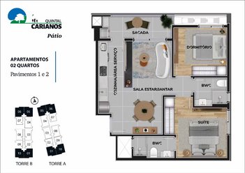 apartment em Três, Carianos - Florianópolis - SC