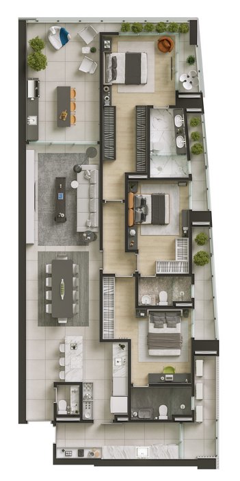 apartment em Rua Otto Boehm, América - Joinville - SC
