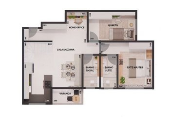 apartment em Rua José Narcísio Campos, Três Barras - Contagem - MG