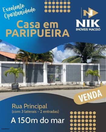 house em Travessa Carlos Borner, Centro - Paripueira - AL