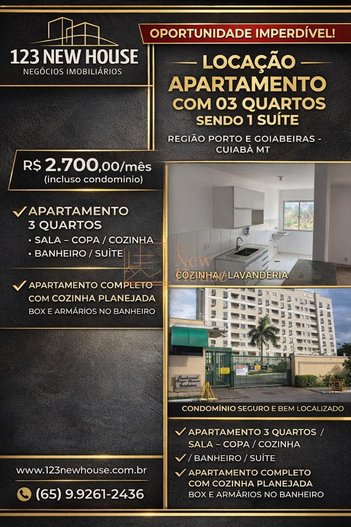 apartment em Rua Coronel Neto, Goiabeira - Cuiabá - MT