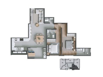 apartment em Allan Kardec, Agronômica - Florianópolis - SC