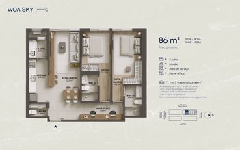 apartment em Eugênio Raulino Koerich, Campinas - São José - SC