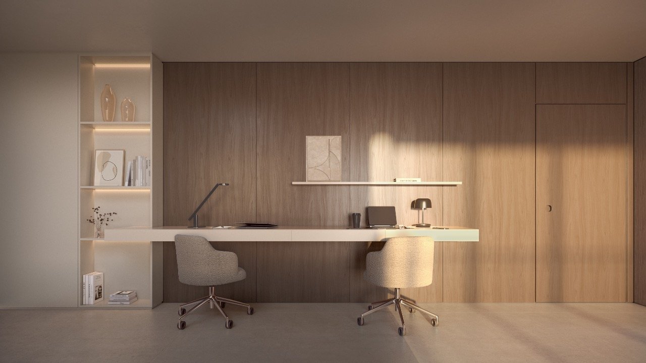 Home office apartamento final 03A - 2 suítes (imagem ilustrativa - mobiliário não incluído)
